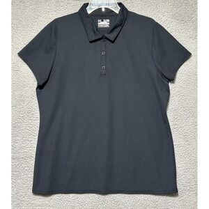 2XL Womens Under Armour Black Performance Polo Shirt Top HeatGear XXL Athleisure